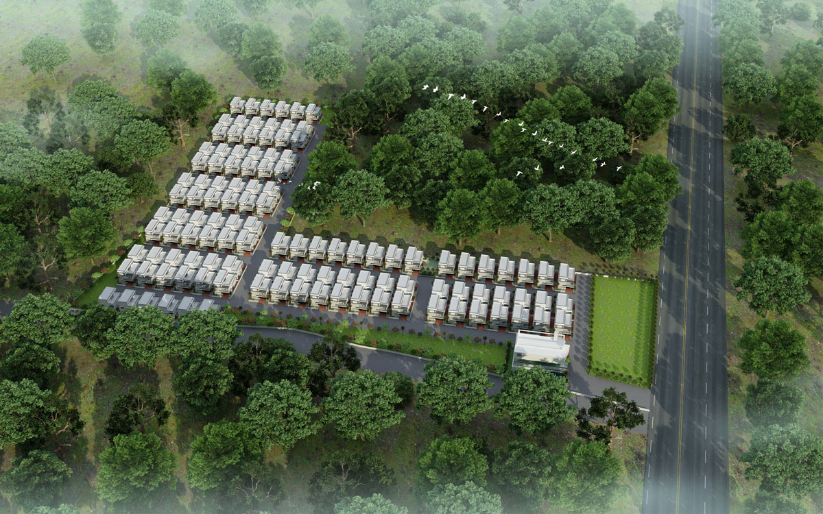 Srivari Meadows master plan aerial view